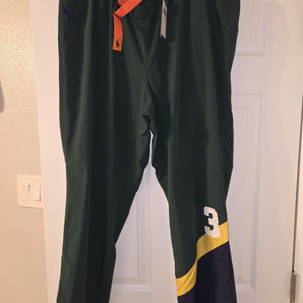 Polo by Ralph Lauren Green Joggers with Yellow and Blue Accents